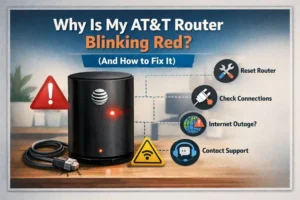 at&t router blinking red
