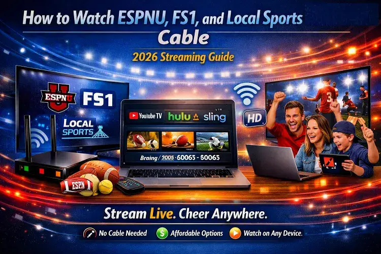 How to Watch ESPNU, FS1, and Local Sports Without Cable in 2026