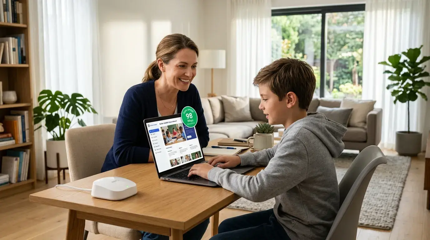 Frontier affordable low income internet setup with Amazon eero Wi-Fi router for online learning